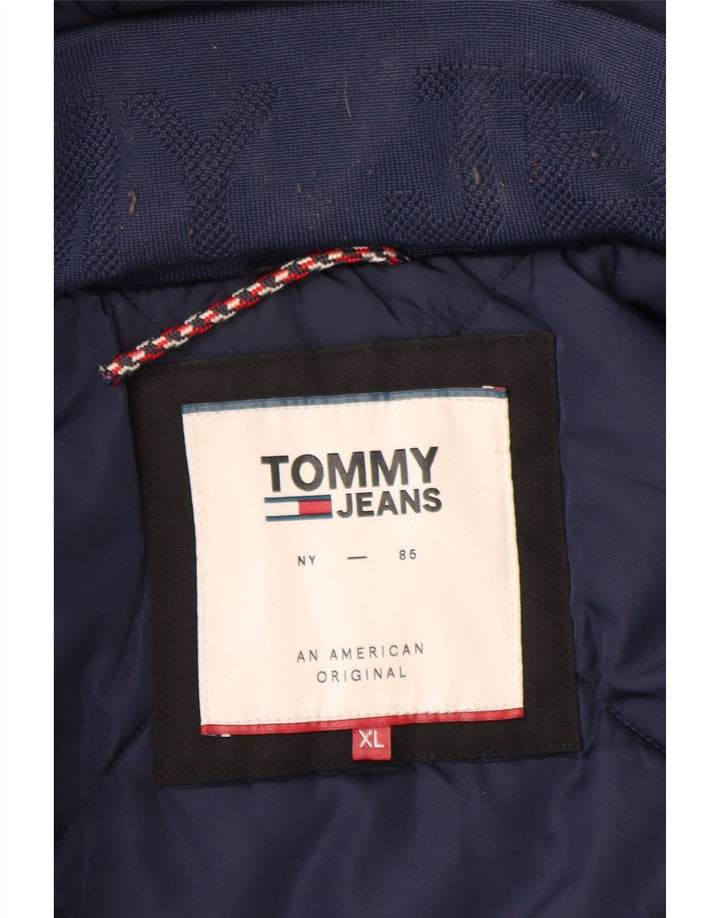 Męska ocieplana kurtka z kapturem Tommy Hilfiger UK 42 XL, czarny poliester