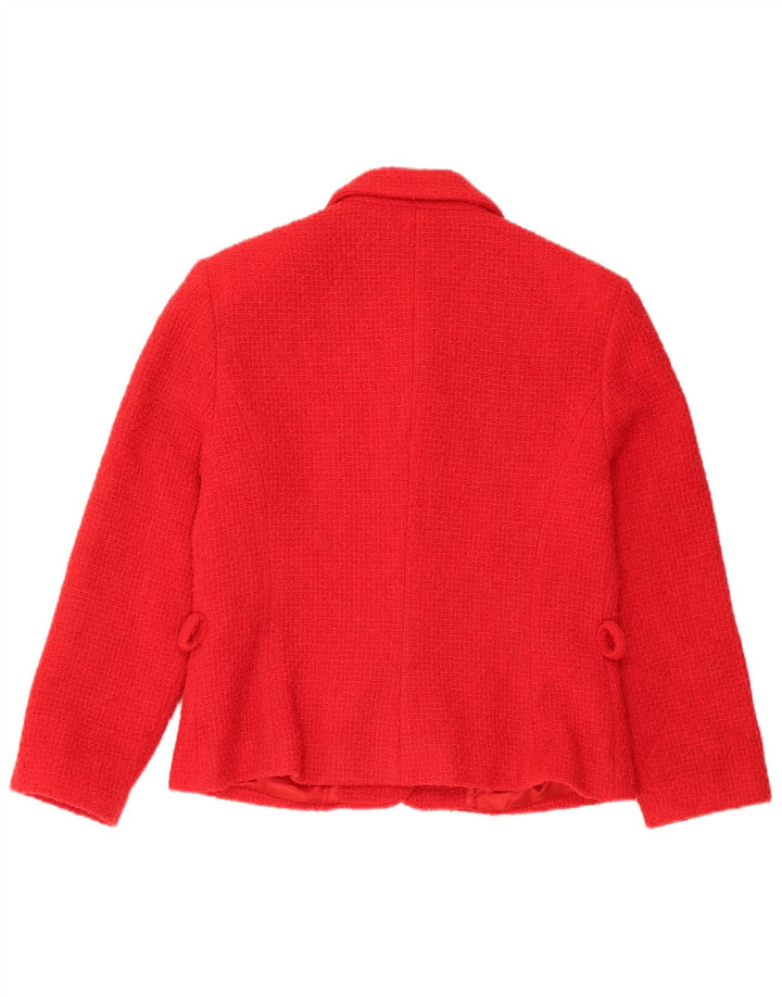 Vintage damski zestaw spódnic zapinanych na 4 guziki i 2 części UK 12 Medium W28 czerwona wełna