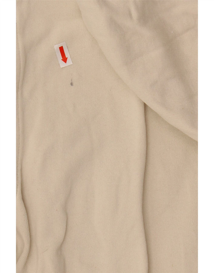 Damski sweter treningowy KAPPA z grafiką, UK 14, średni, złamanej bieli, bawełniany