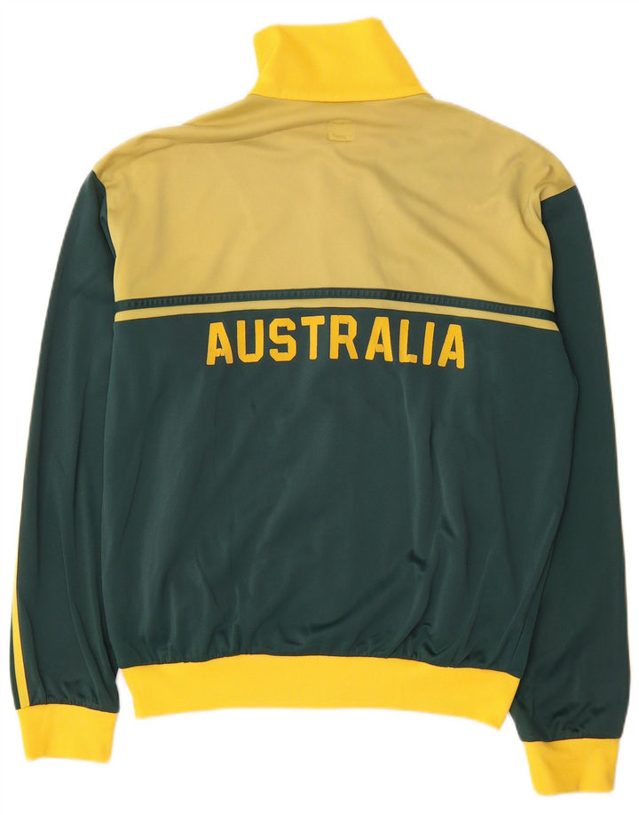 Adidas Męska bluza dresowa z grafiką, duża, żółta, blokowa, poliamidowa