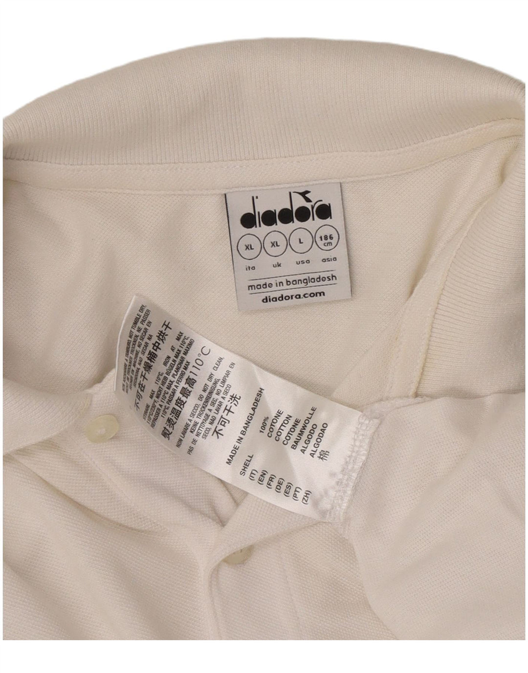 Męska koszulka polo Diadora XL, biała, bawełniana