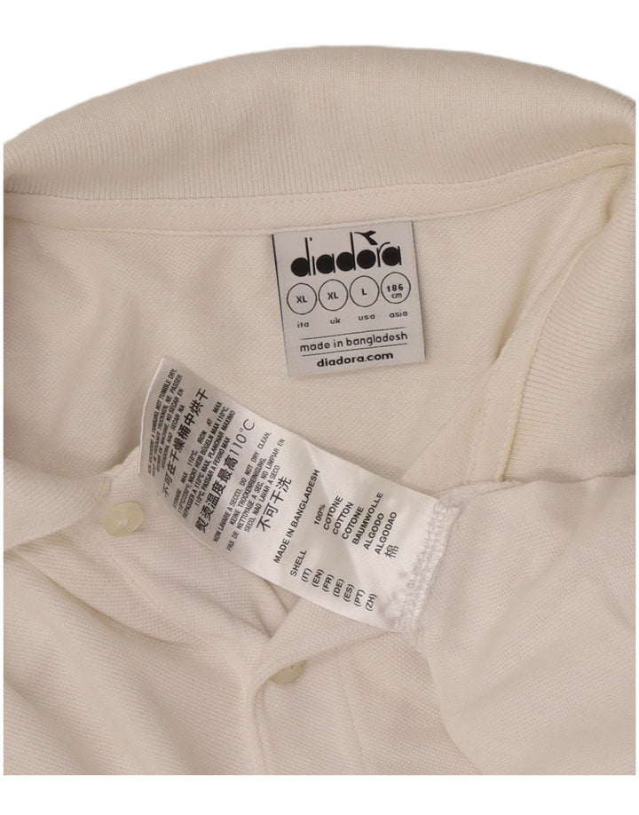 Męska koszulka polo Diadora XL, biała, bawełniana