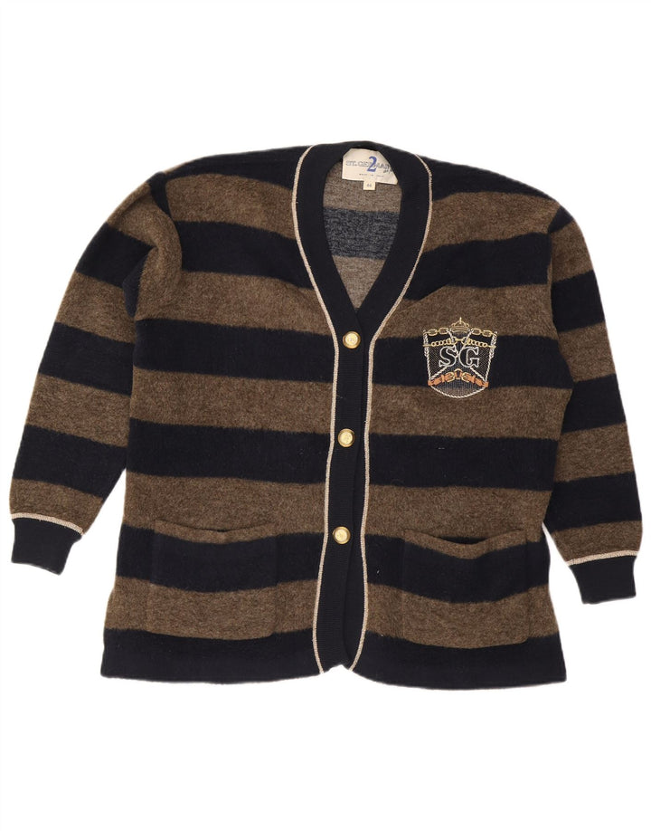 Sweter damski w stylu vintage IT 44 w średnie brązowe paski