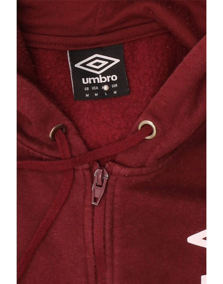 UMBRO Mens Zip Hoodie Sweater Medium Red Cotton Vintage Umbro and Second-Hand Umbro from Messina Hembry 