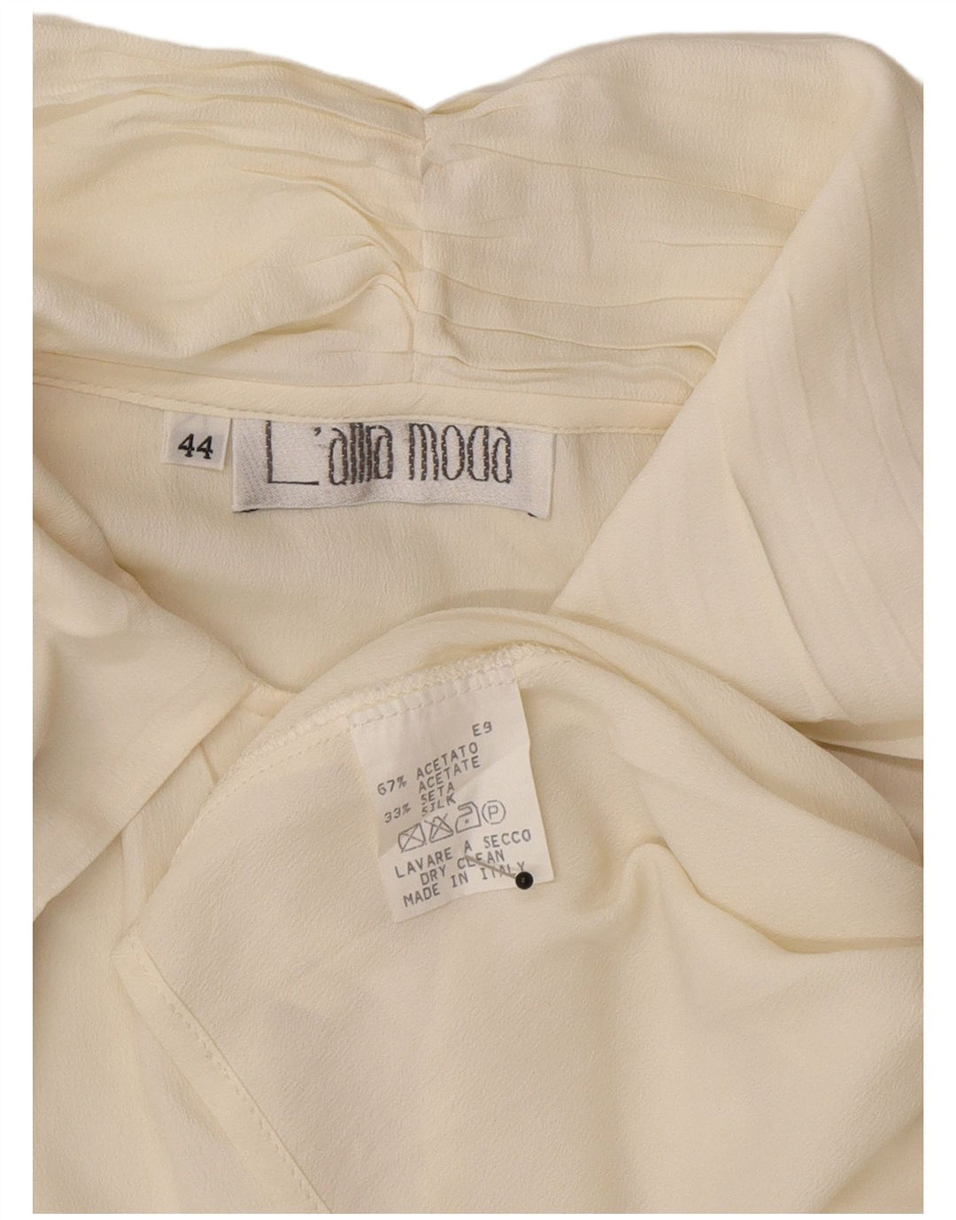 Damska bluzka koszulowa oversize L'altra Moda IT 44 Medium Off White Acetat