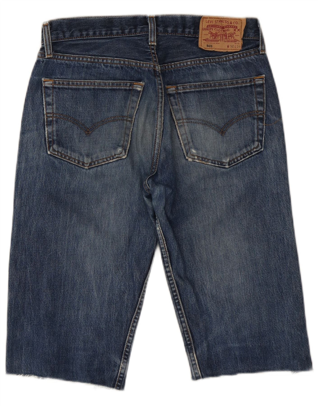 Męskie bermudy dżinsowe LEVI'S 501 W32 Średnioniebieskie bawełniane