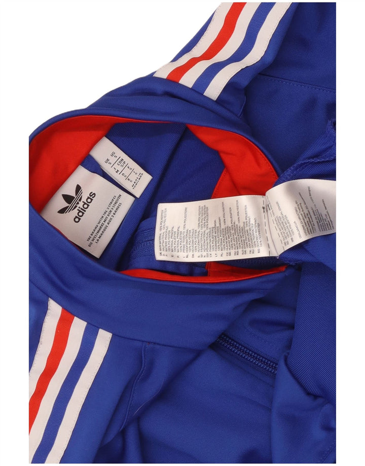 Adidas Męska bluza dresowa, mała, niebieska, poliestrowa z blokami kolorów