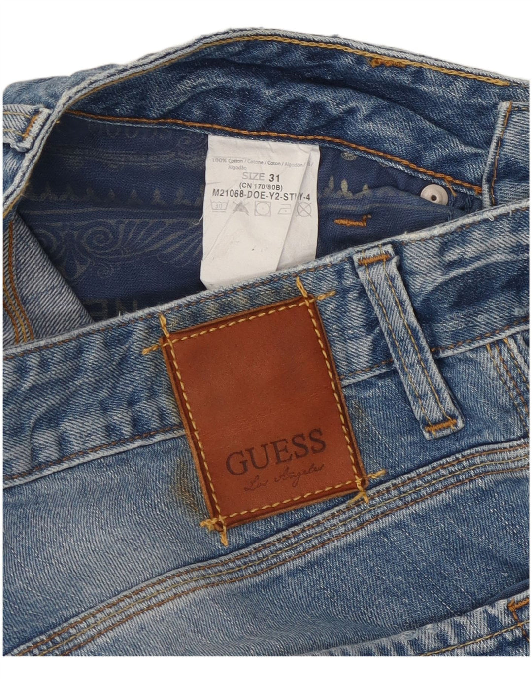 Męskie jeansy Guess w trudnej sytuacji W31 L34, niebieskie, bawełniane
