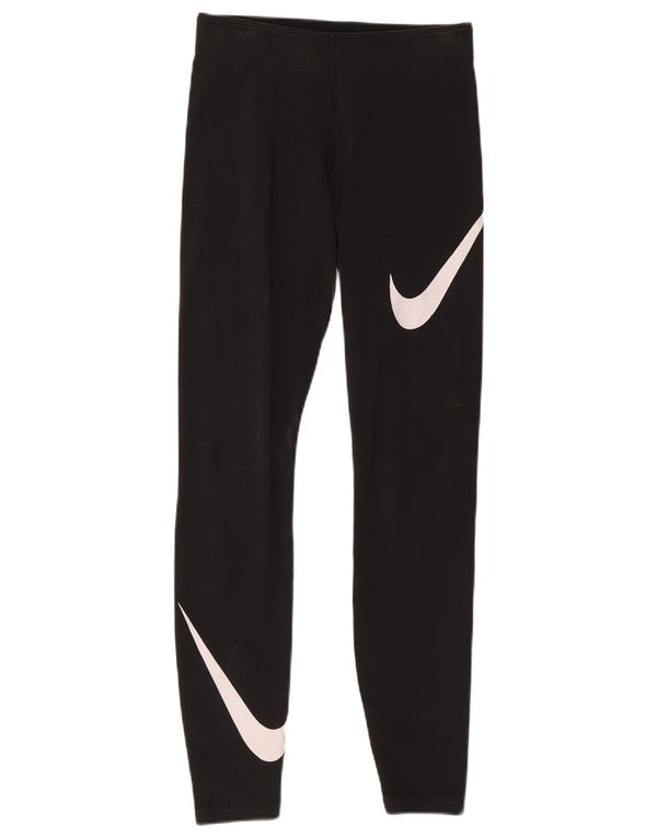 Damskie legginsy Nike Graphic UK 8, małe, czarne, bawełniane