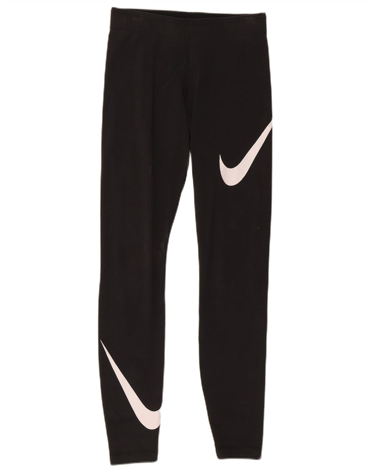 Damskie legginsy Nike Graphic UK 8, małe, czarne, bawełniane