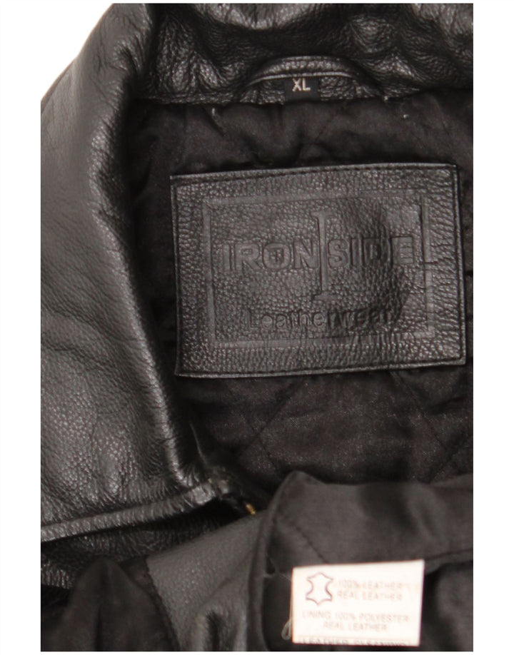 Vintage męska skórzana kurtka UK 42 XL czarna skóra