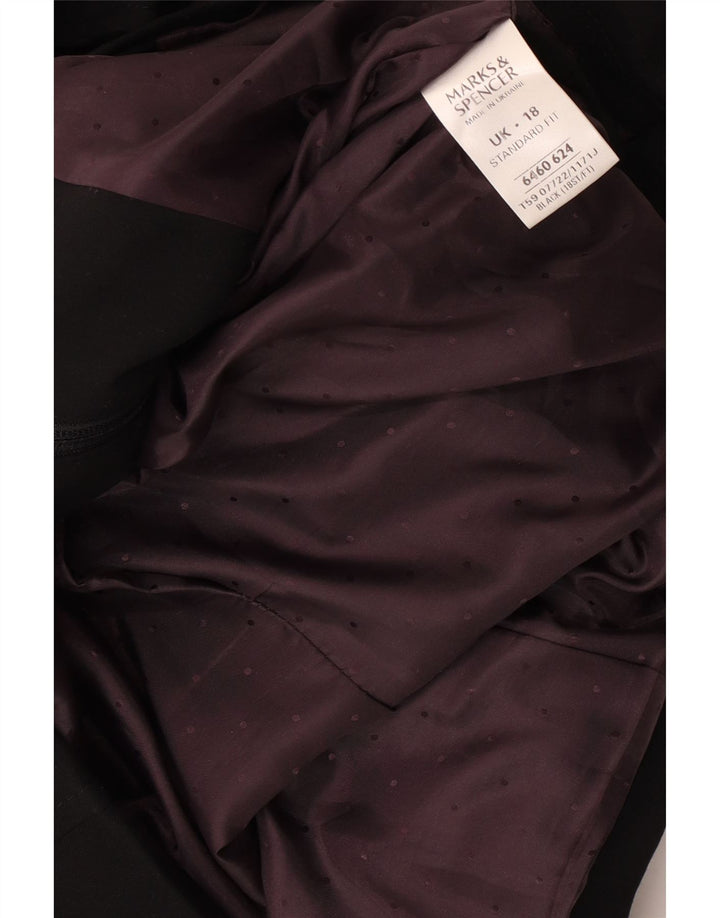 Marks & Spencer Damska marynarka o standardowym kroju UK 18 XL, czarna, poliester