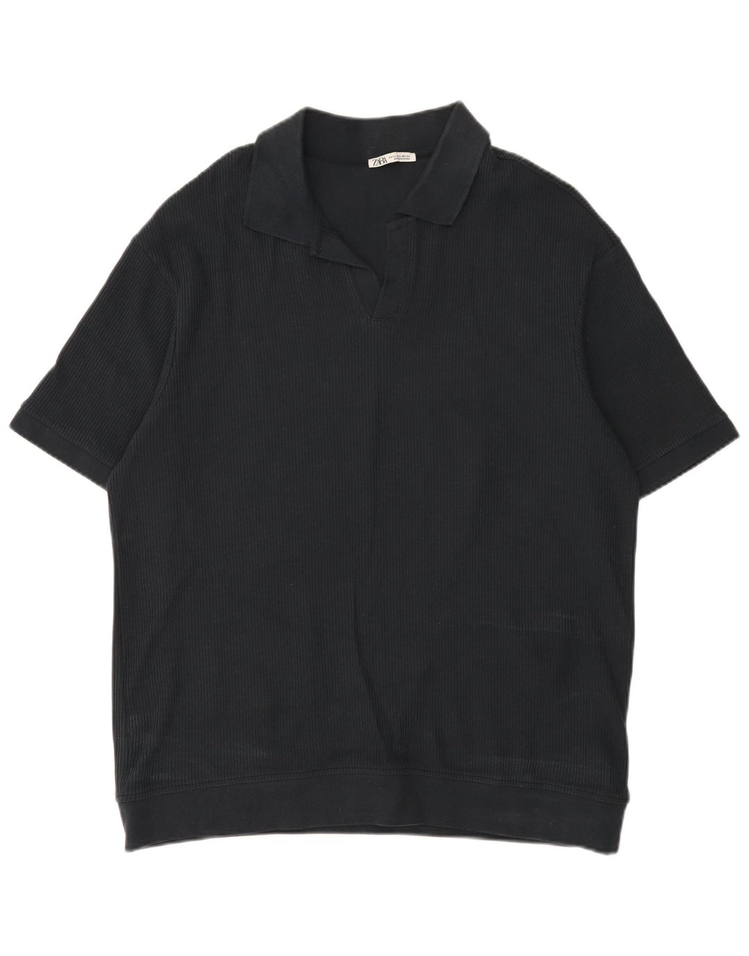 Męska koszulka polo Zara XL, czarna, bawełniana