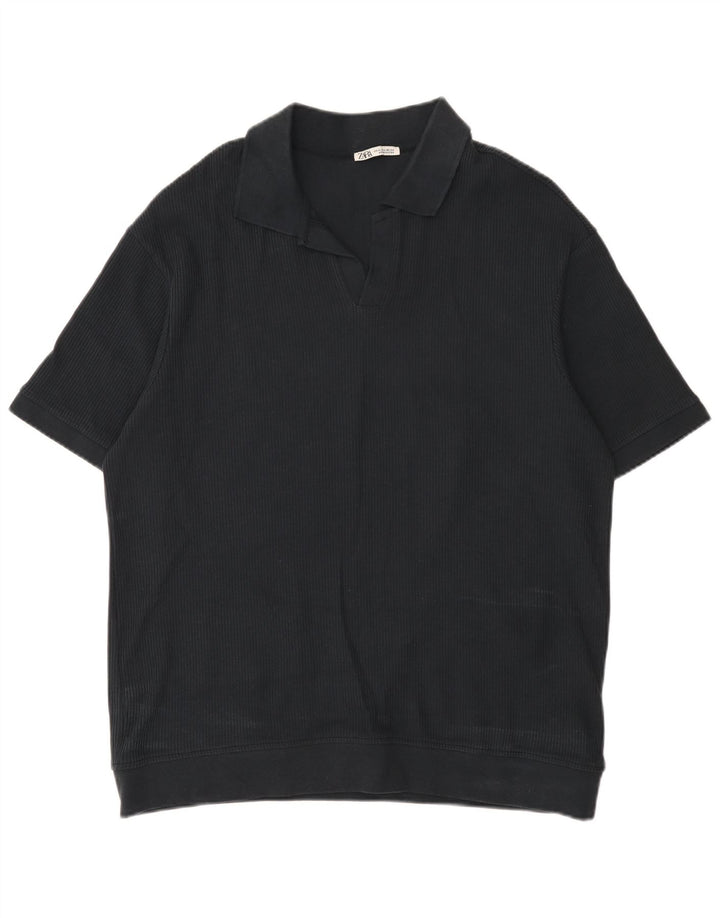 Męska koszulka polo Zara XL, czarna, bawełniana