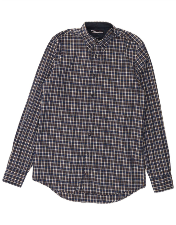 Męska koszula slim fit Tommy Hilfiger w średnią niebieską kratkę