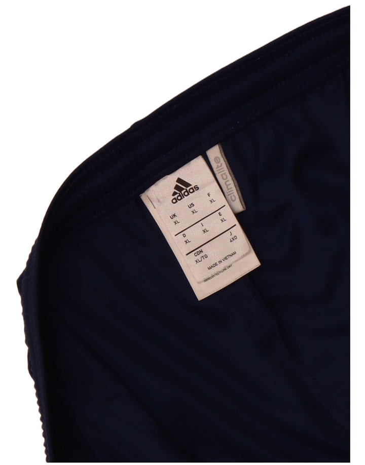 Męskie spodenki sportowe Adidas Climalite XL w granatowe paski z poliestru