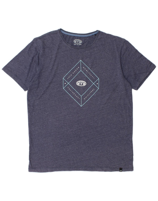 Męska koszulka z grafiką ANIMAL, duża, granatowa, poliestrowa