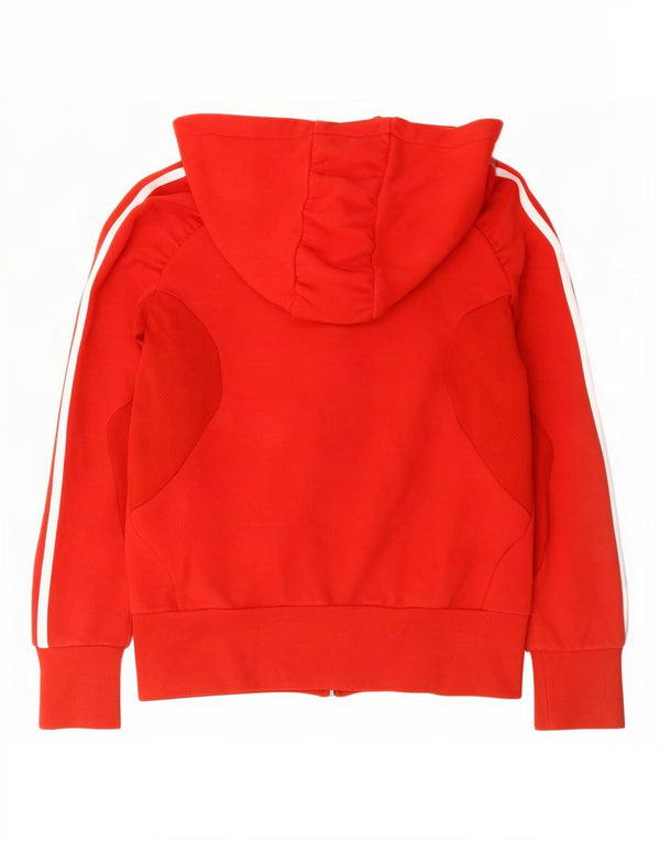 Damska bluza z kapturem Adidas Climalite Graphic Zip UK 12 Średnia czerwona bawełna