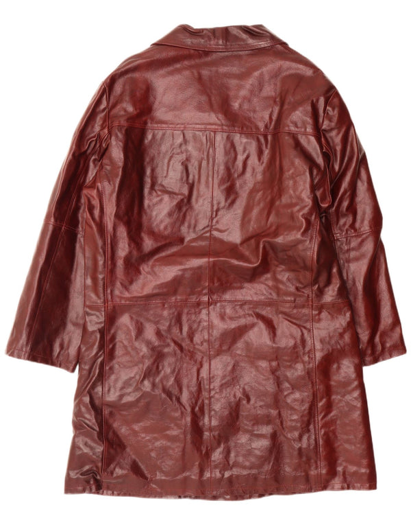 Męski płaszcz skórzany vintage UK 42 XL Burgundy