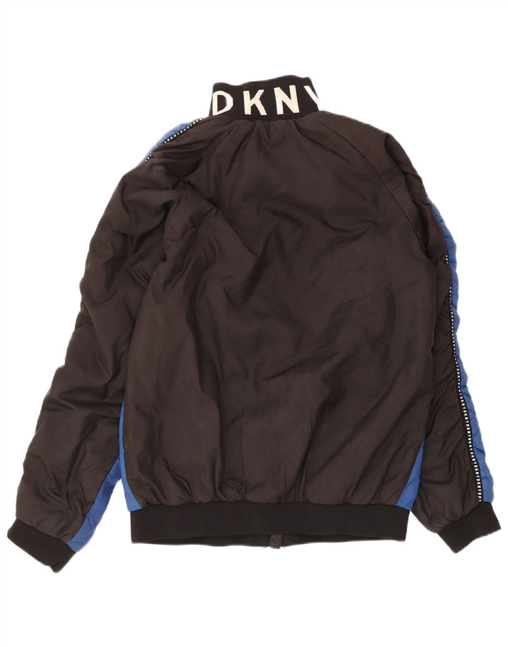 Damska pikowana kurtka Dkny Graphic UK 14, poliester w kolorze średnioniebieskim