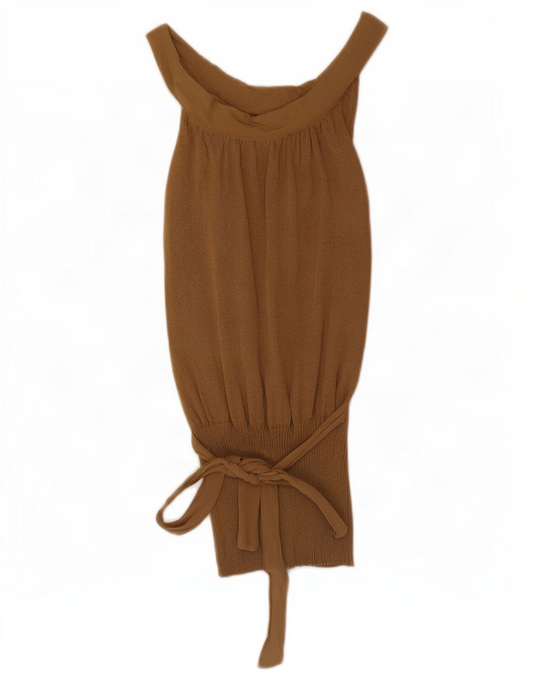 Damski top z odkrytymi ramionami Massimo Dutti UK 14, duży, brązowy, wiskoza