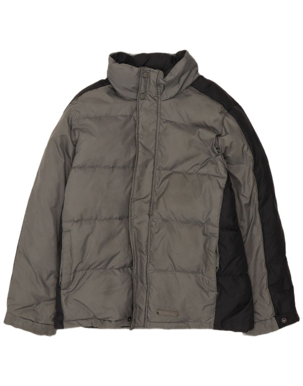 Męska wyściełana kurtka CHAMPION o luźnym kroju UK 36, mała, szara, z blokami kolorów