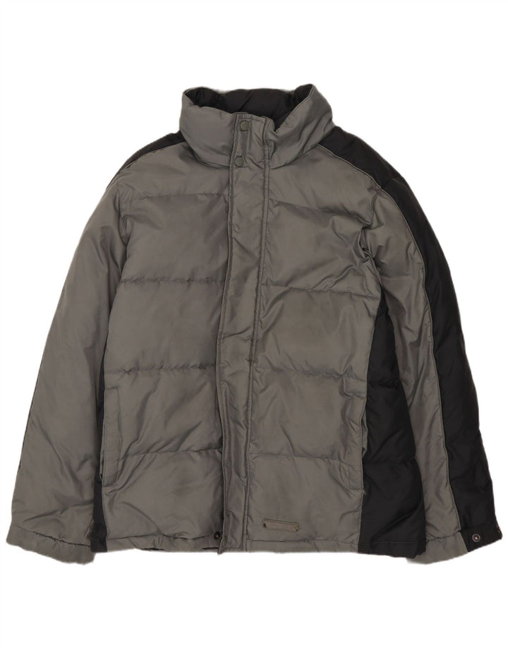 Męska wyściełana kurtka CHAMPION o luźnym kroju UK 36, mała, szara, z blokami kolorów