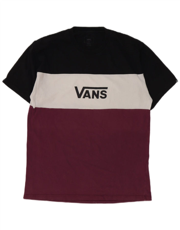 Męski T-shirt Vans z grafiką, duży, wielokolorowy, bawełniany z blokami kolorów