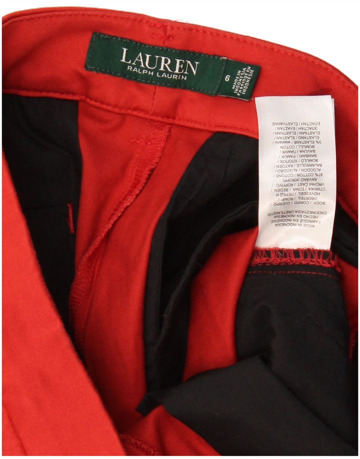 RALPH LAUREN Damskie spodnie typu chino US 6 Medium W32 L26 Czerwona bawełna