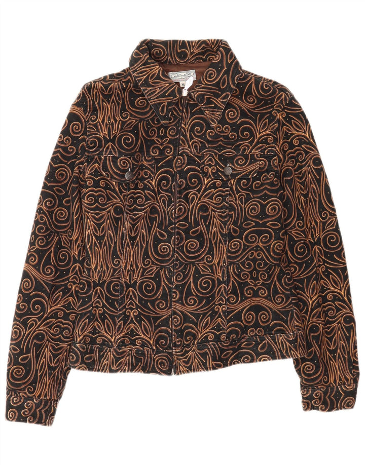 Kurtka damska Utility Vintage UK 14, średnia czarna Paisley