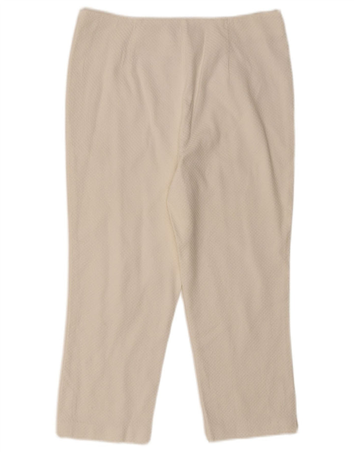 Damskie spodnie Capri Luisa Spagnoli IT 44 Medium W30 L21 Biała bawełna