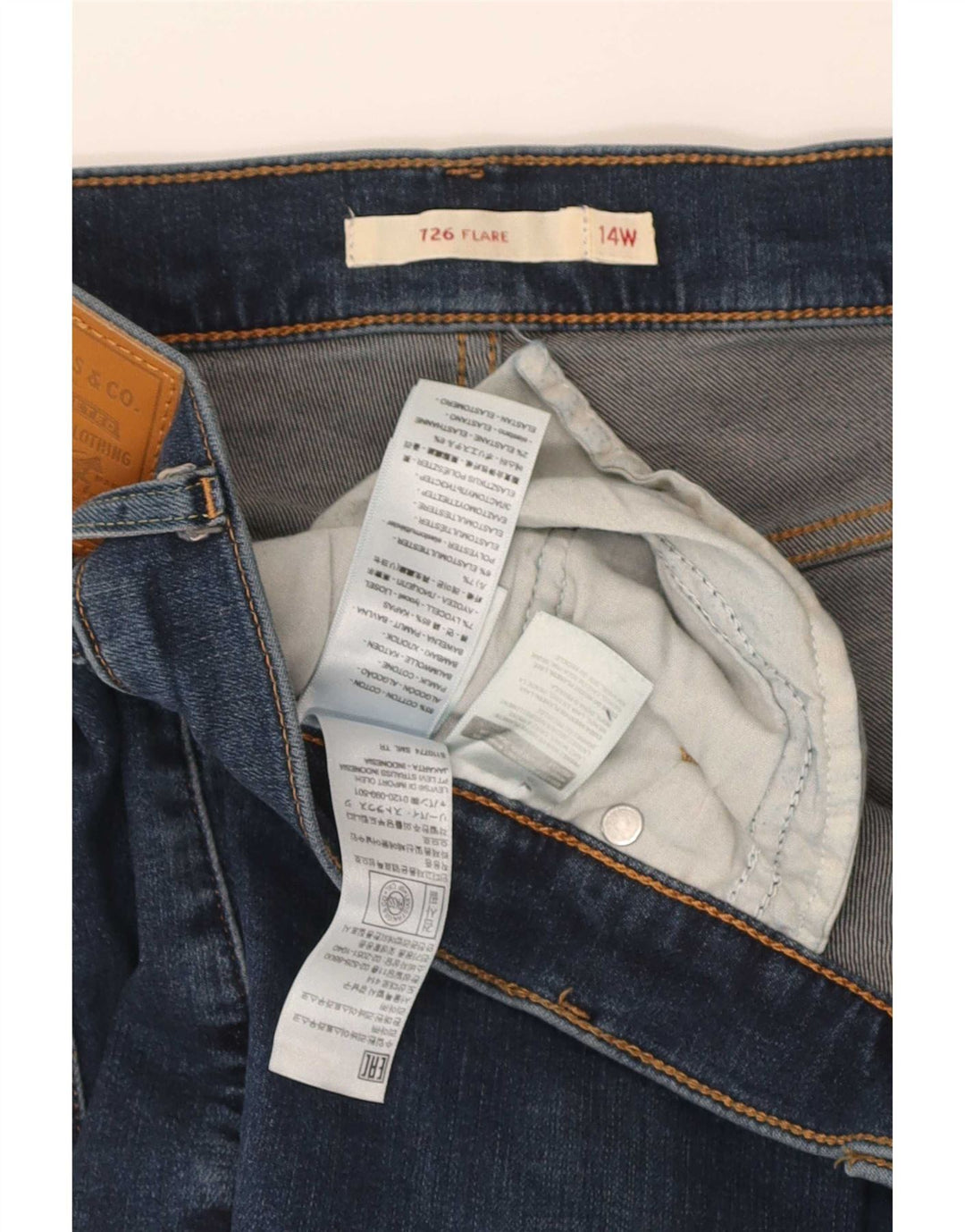 Damskie jeansy Levi's 726 Flared US 14 XL W36 L33 Niebieska bawełna