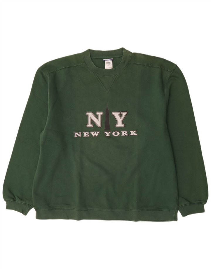 Męska bluza Reebok z grafiką, sweter 2XL, zielona bawełna