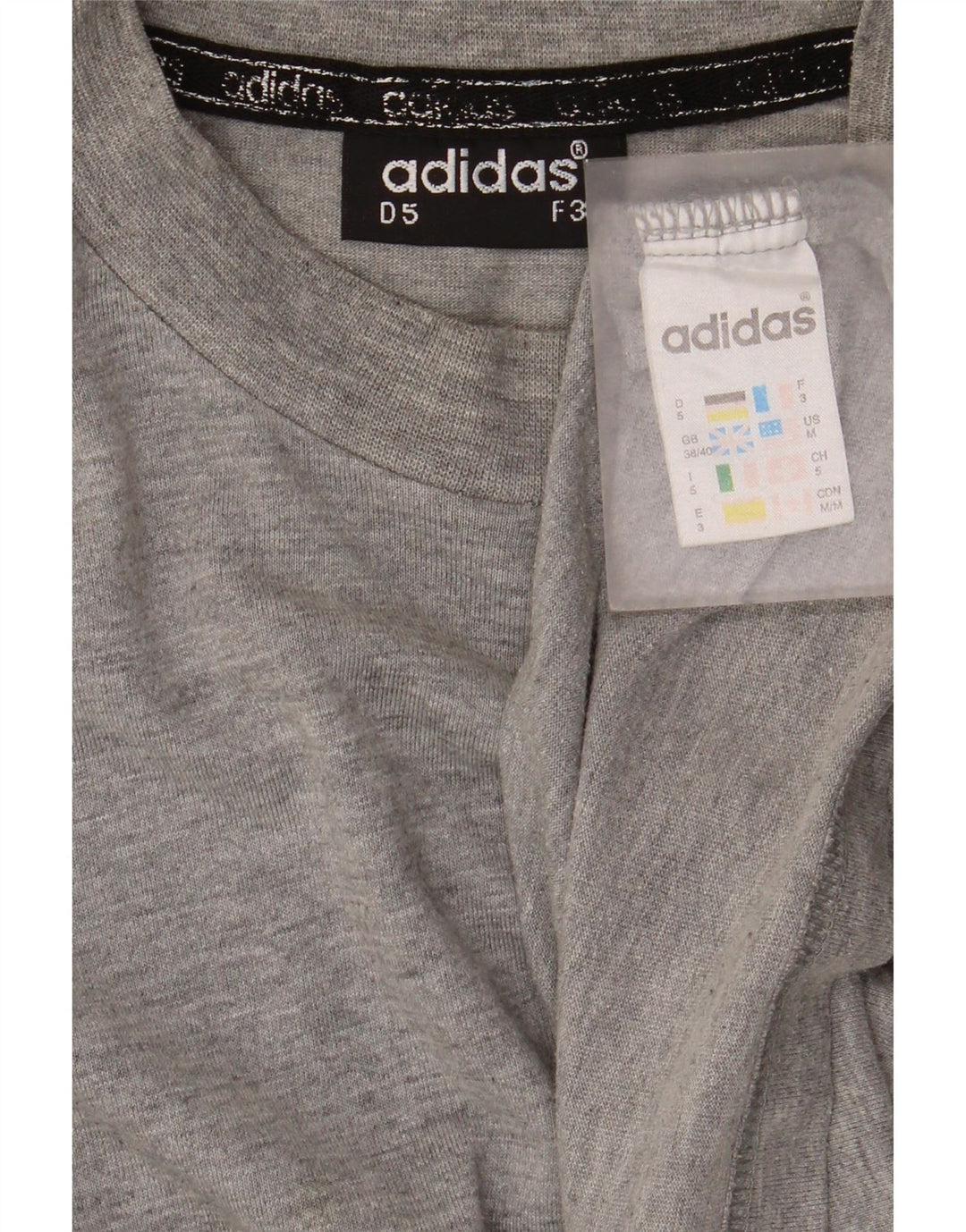 Adidas Męskie Topy Z Długim Rękawem UK 38/40 Średnio Szare Nakrapiane Bawełny