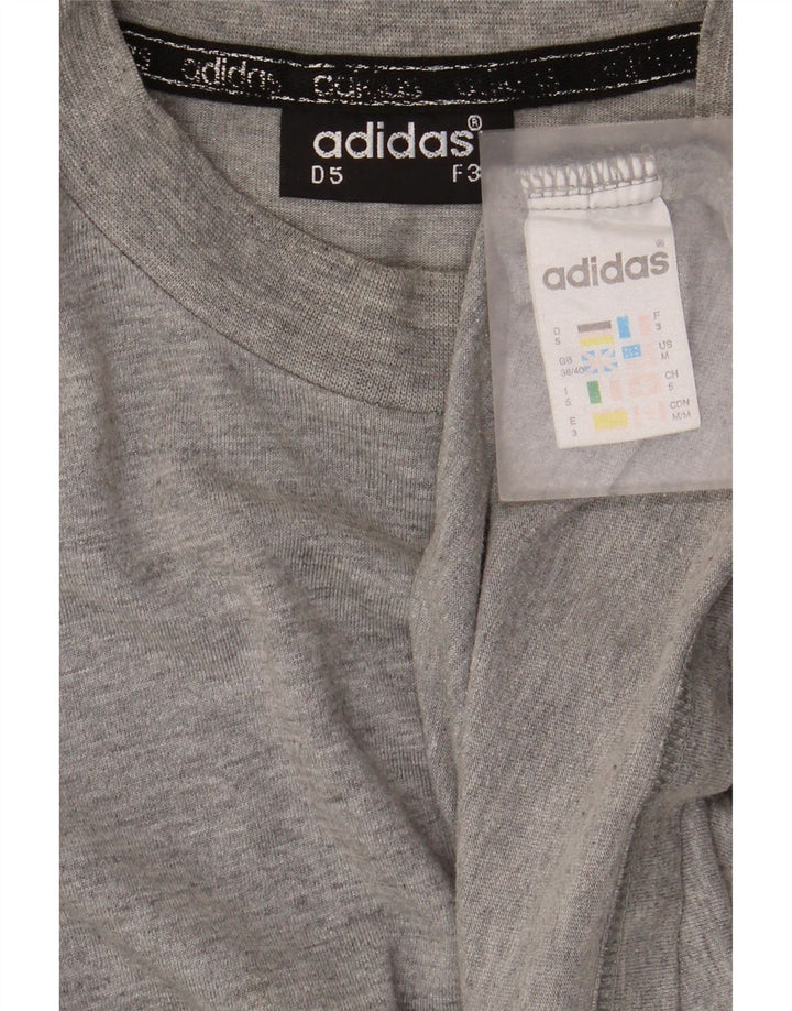 Adidas Męskie Topy Z Długim Rękawem UK 38/40 Średnio Szare Nakrapiane Bawełny