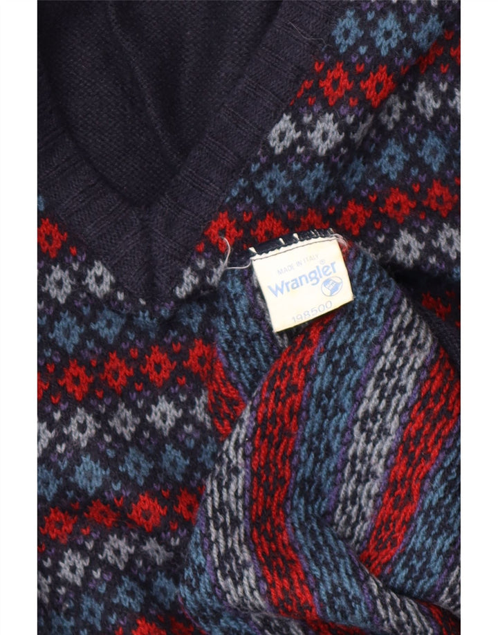 Bezrękawnik męski WRANGLER Średni granatowy Argyle/diamentowa wełna