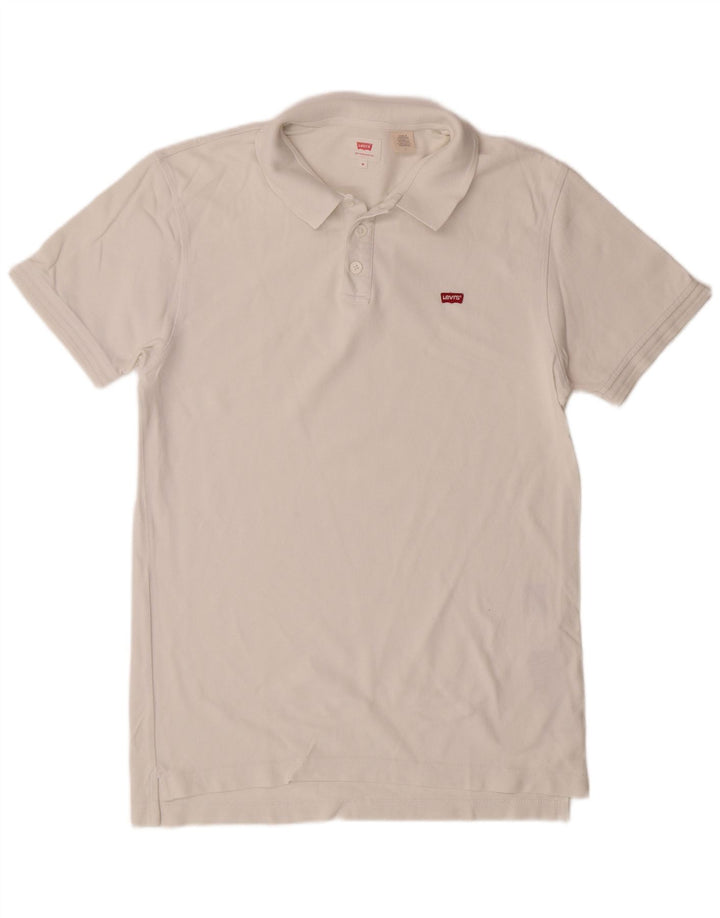Męska koszulka polo LEVI'S, średnia biała bawełna