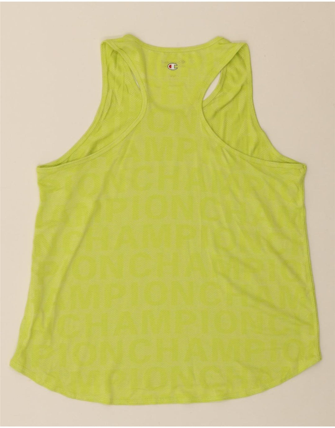 CHAMPION Womens Graphic Vest Top UK 16 Large Green Polyester Vintage Champion and Second-Hand Champion from Messina Hembry 