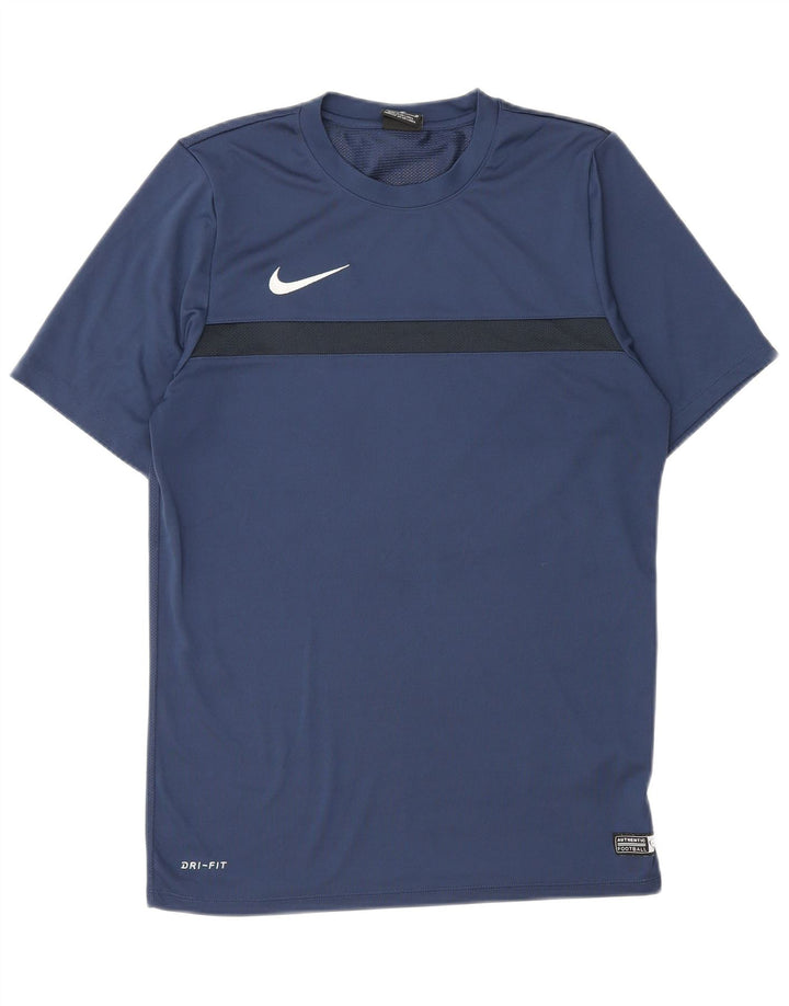 Męska koszulka Nike Dri Fit Top, średni granatowy poliester z blokami kolorów
