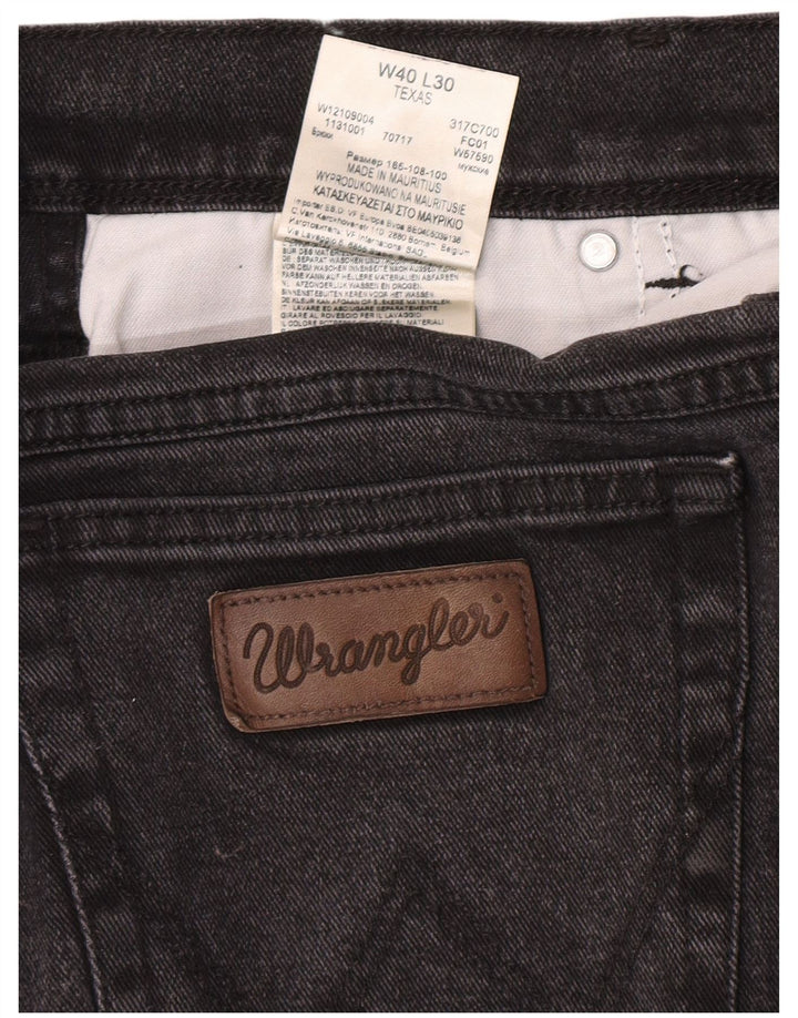 Męskie jeansy Wrangler Texas Straight W40 L30 Szara bawełna