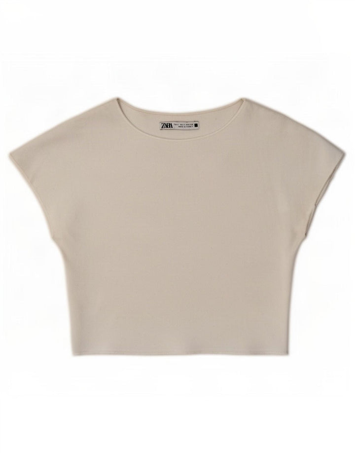 Bluzka damska Zara Crop Batwing Top UK 8 Small White