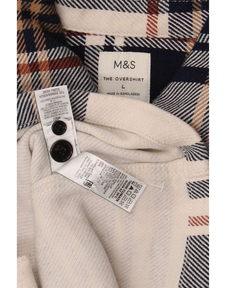Marks & Spencer Męska koszula wierzchnia flanelowa w dużą wielobarwną kratę