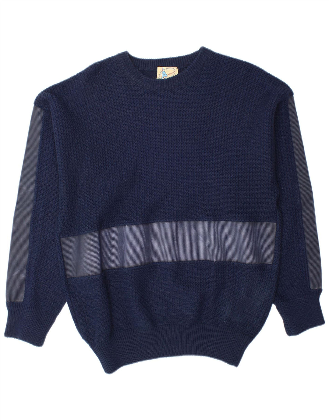 BY AMERICAN Mens Boat Neck Jumper Sweater Large Navy Blue
