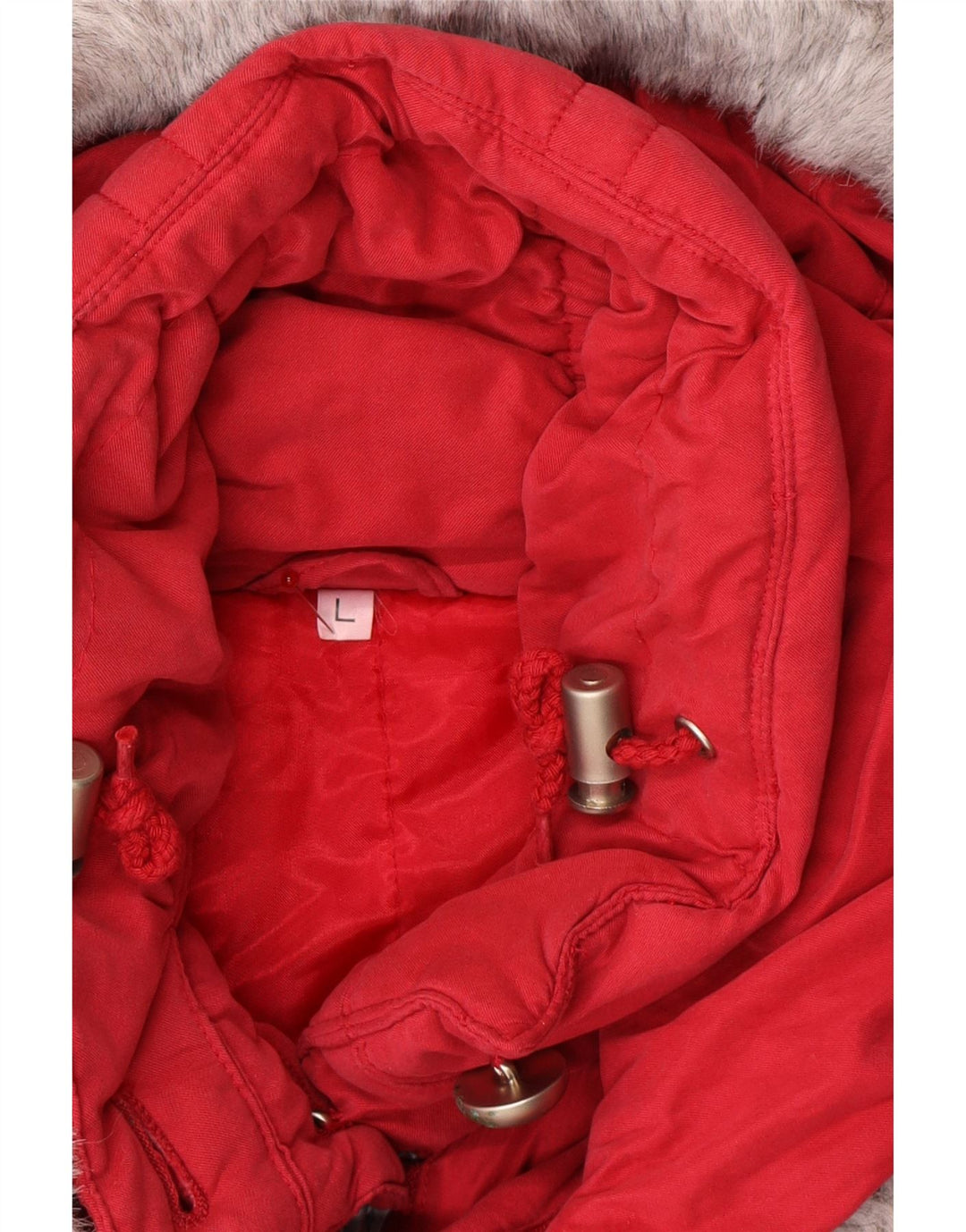 VINTAGE Womens Hooded Padded Jacket UK 16 Large Red Vintage Vintage and Second-Hand Vintage from Messina Hembry 
