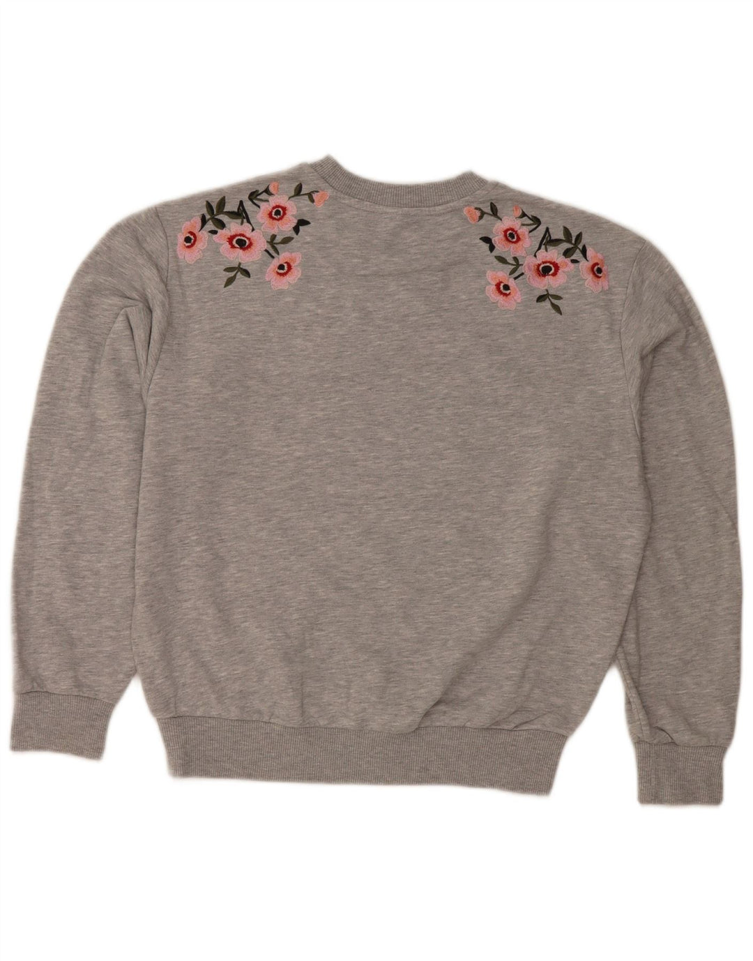 Damski sweter oversize Topshop UK 6 XS Szary, kwiatowy poliester