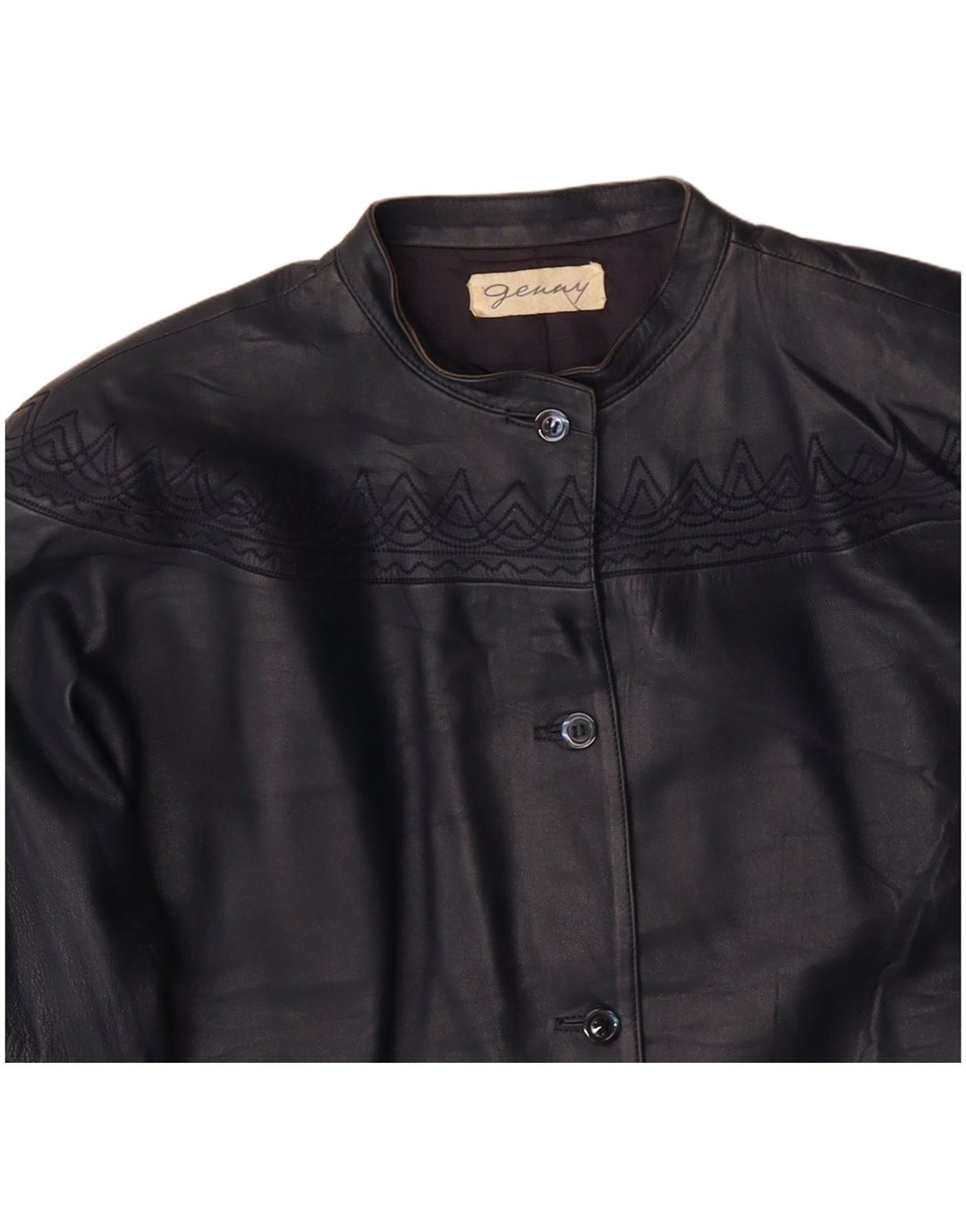 Damska kurtka skórzana oversize GENNY EU 34 XS w kolorze granatowym