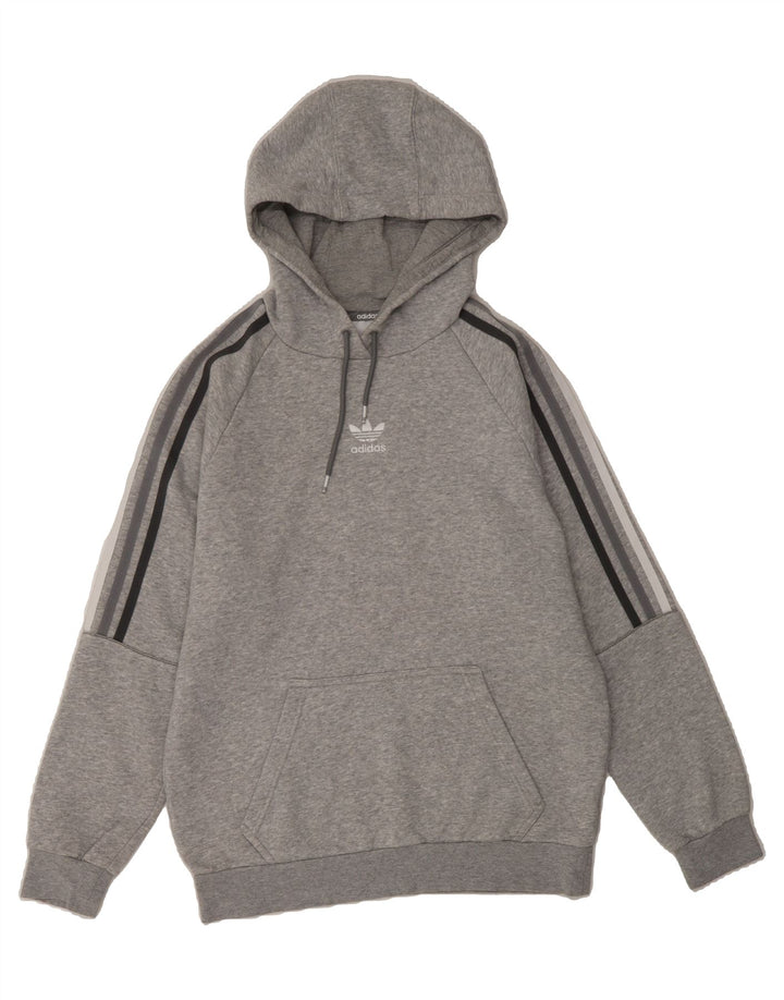 ADIDAS Mens Hoodie Jumper Small Grey Cotton Vintage Adidas and Second-Hand Adidas from Messina Hembry 