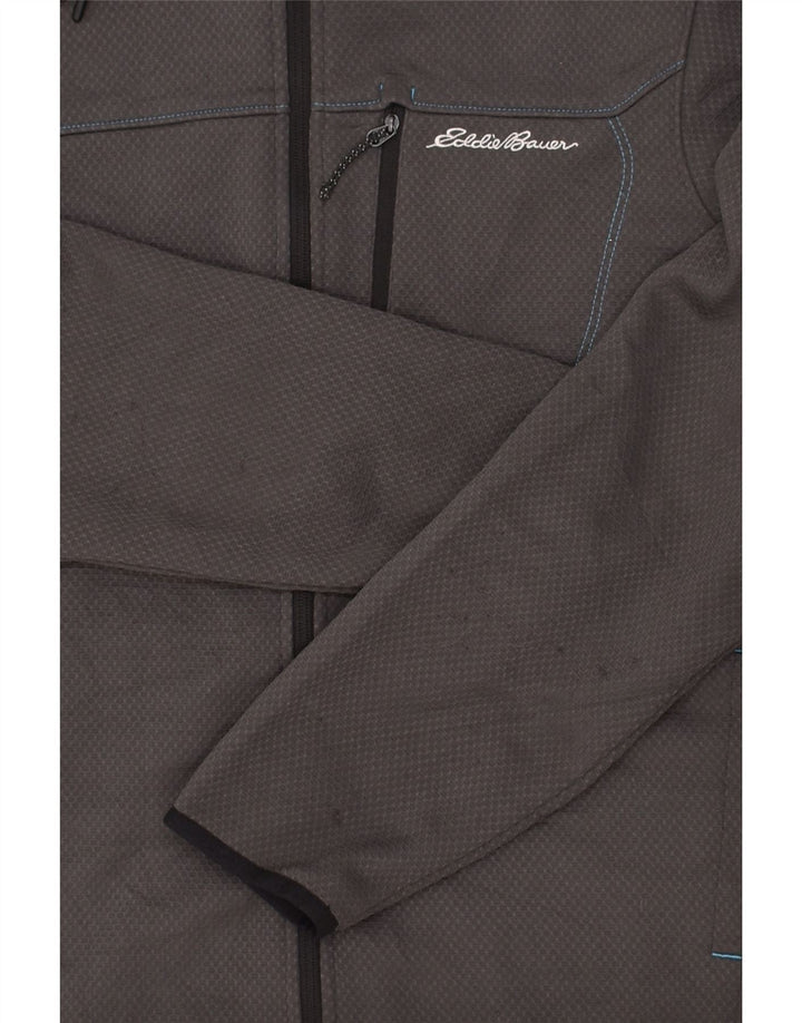 EDDIE BAUER Mens Zip Hoodie Sweater Small Grey Polyester | Vintage Eddie Bauer | Thrift | Second-Hand Eddie Bauer | Used Clothing | Messina Hembry 
