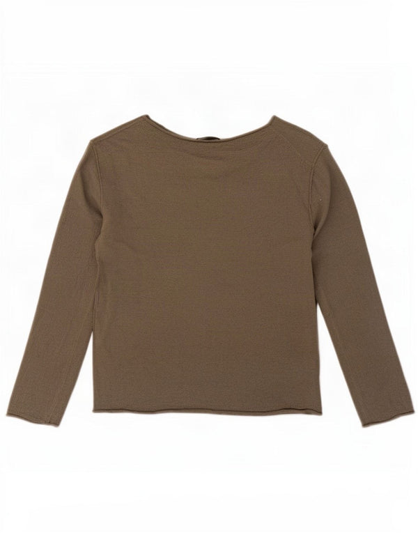 Damski krótki top Massimo Dutti z rękawem 3/4, UK 6 XS, khaki