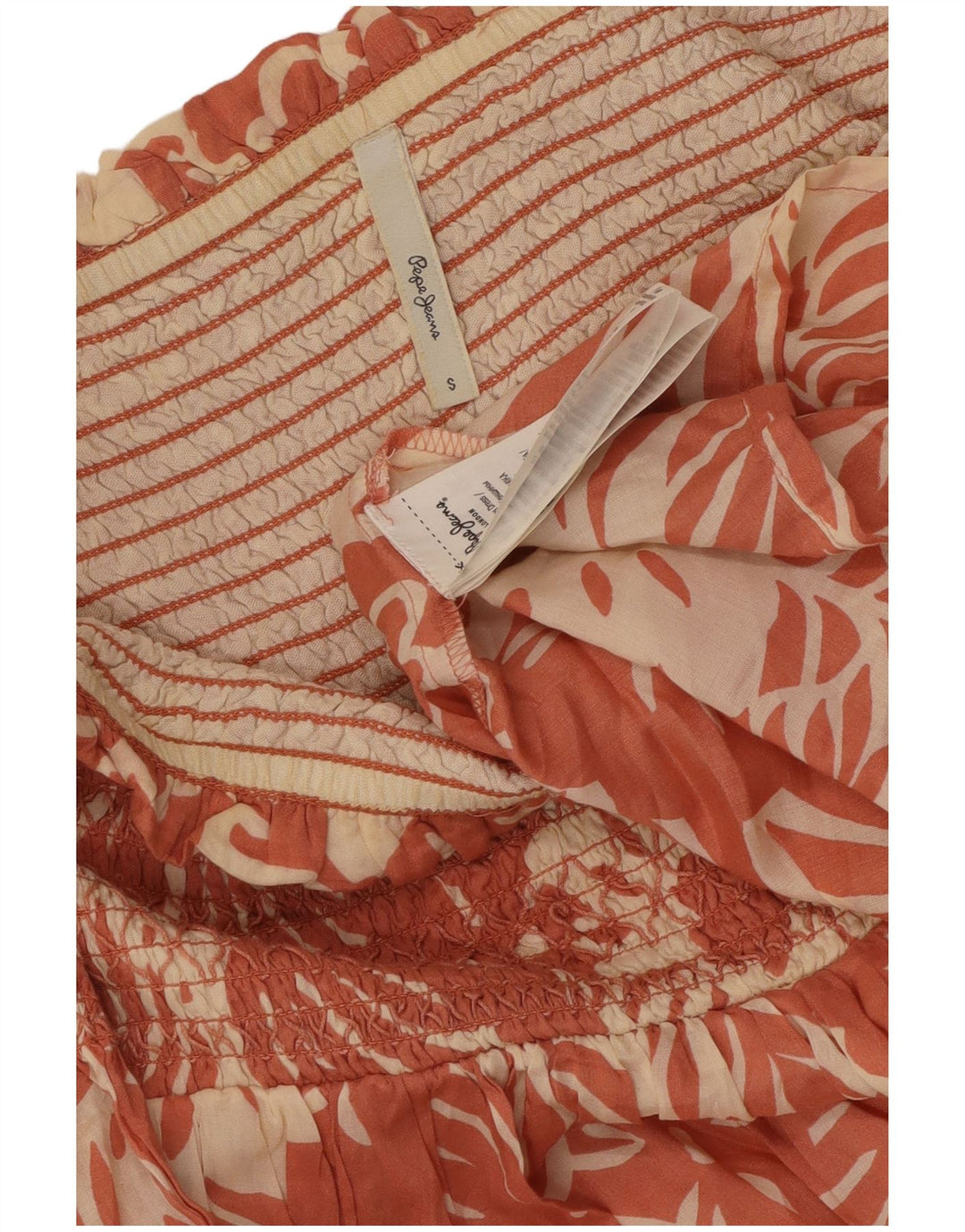 PEPE JEANS Damska sukienka z odkrytymi ramionami UK 8 Small Różowa wiskoza w kwiaty